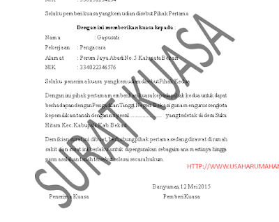 Contoh Surat Kuasa Dan Format Surat Kuasa Yang Benar 