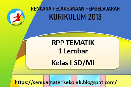 RPP Tematik 1 Lembar Kelas 1 SD/MI Tema 5 Pengalamanku 