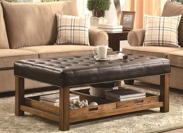 a coffee table ottoman