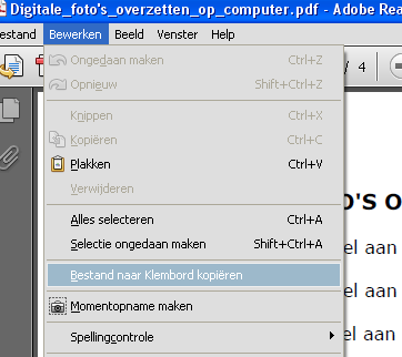 Pdf in mail plakken