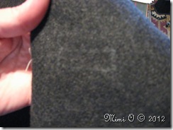 Marked sewing line for the facing side of the bound buttonhole.