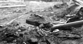 A nitrate reel unearthed from the permafrost. Dawson City: Frozen Time.