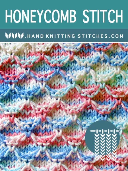 Hand #Knitting Stitches - Honeycomb #SlipStitchPattern