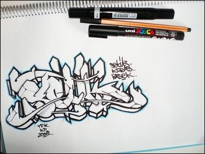 3d graffiti: How To Draw Sketch Graffiti Letters Design On Paper