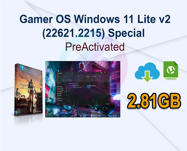 Gamer OS Windows 11 Lite v2 (22621.2215) Special Preactivated