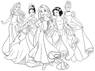 Imagenes para colorear   de las princesas de Disney