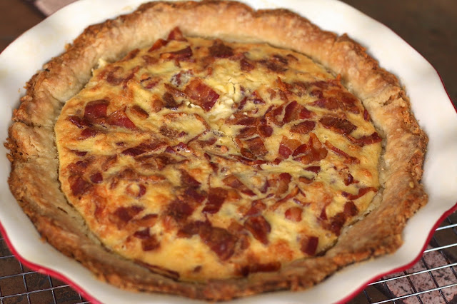 Brie  and Bacon Quiche, CAbi, Walnut & Apple Coffee Cake, 