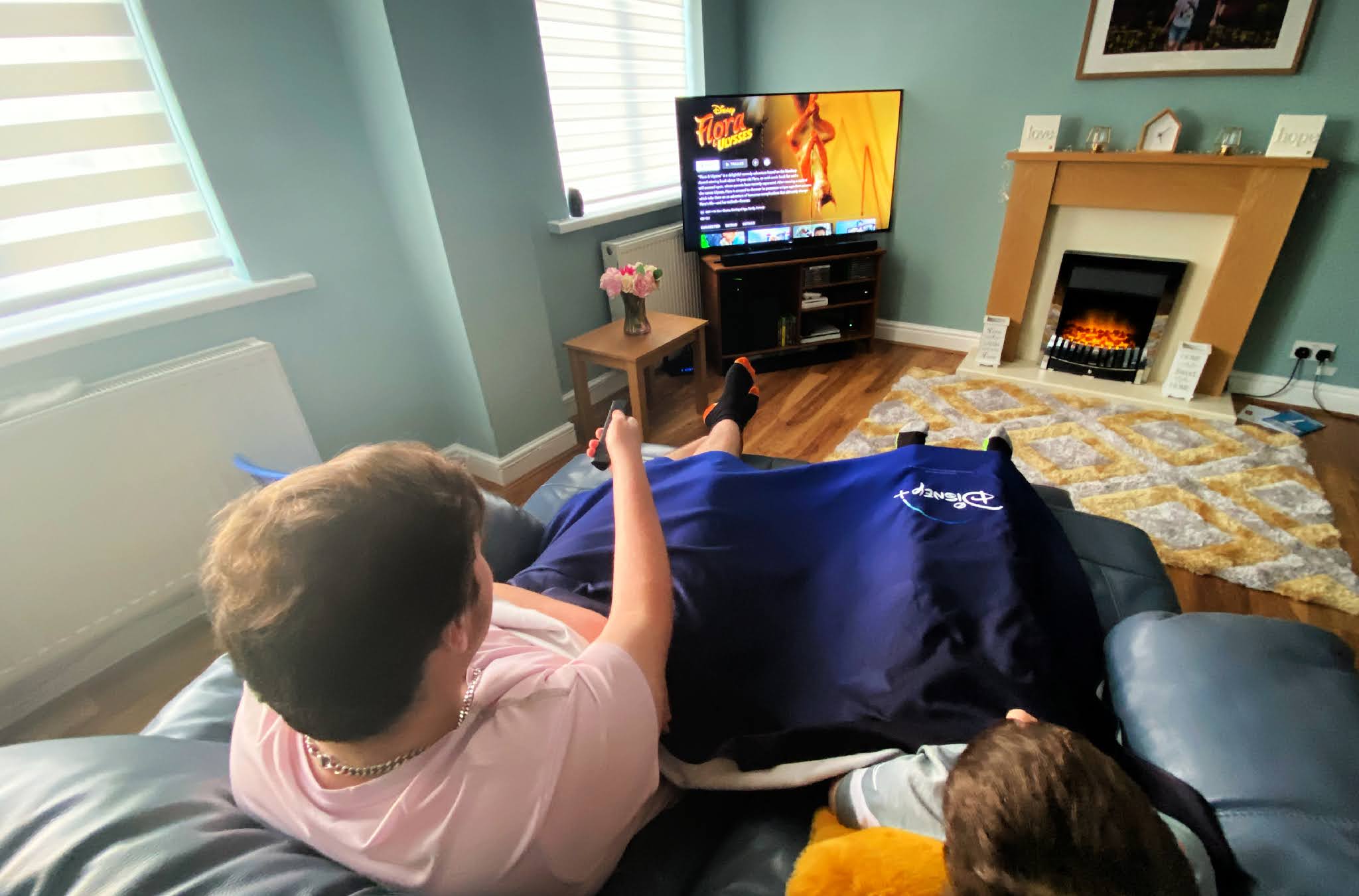 Boys watching TV