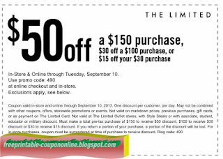 Free Printable The Limited Coupons