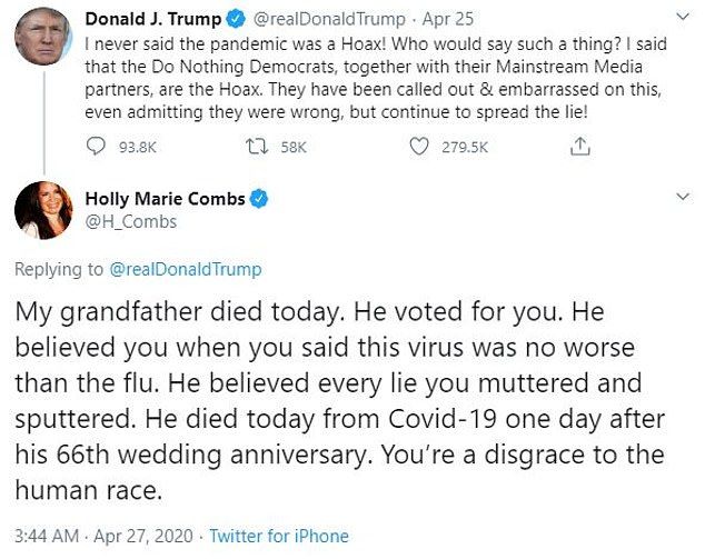 TERKINI!!! Holly Marie Combs salahkan Trump atas kematian datuknya akibat Covid-19. "DATUK saya meninggal dunia hari ini. Dia mengundi kamu. Dia percaya apabila kamu katakan virus itu umpama flu.