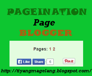 Cara membuat pageination page di postingan blogger