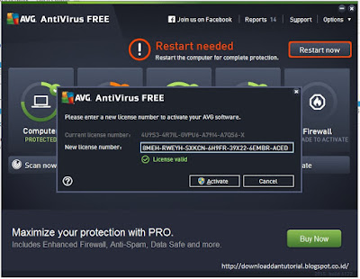 Mengaktifkan AVG Internet Security 2015 dari Trial Version menjadi Full dengan Serial Number