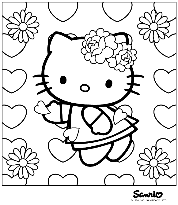coloring pages of flowers and hearts. Valentines Coloring Pages.