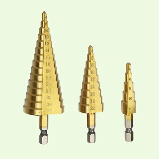Two flute step drill bit design provides faster smoother and cleaner cuts each step is clearly labeled with the depth diameter in steps hown - store