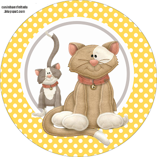 Cute Cats Toppers or Free Printables Labels.