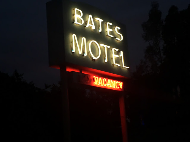 Bates Motel Neon Sign at Night Universal Studios Hollywood