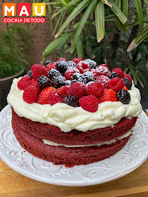 mau cocina de todo pastel red velvet cajita mejorado queso crema frutos rojos