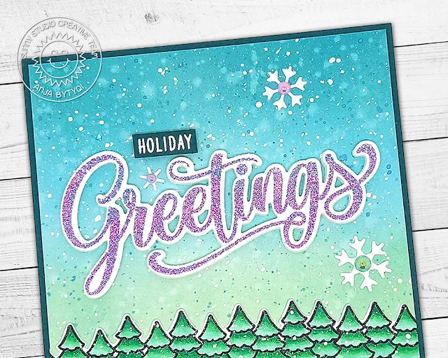 Sunny Studio Stamps: Sledding Critters Season's Greetings Winter Scenes Winter Card by Anja Bytyqi