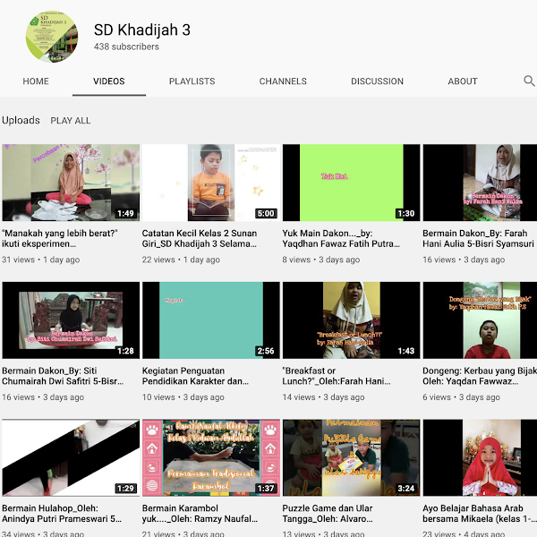 Kumpulan Video Belajar SD Khadijah 3 Surabaya