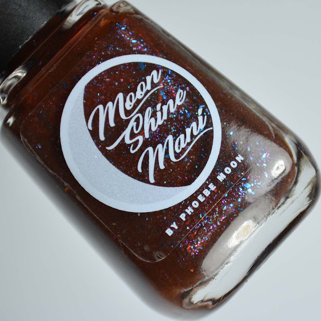 brown jelly nail polish with multichrome flakies