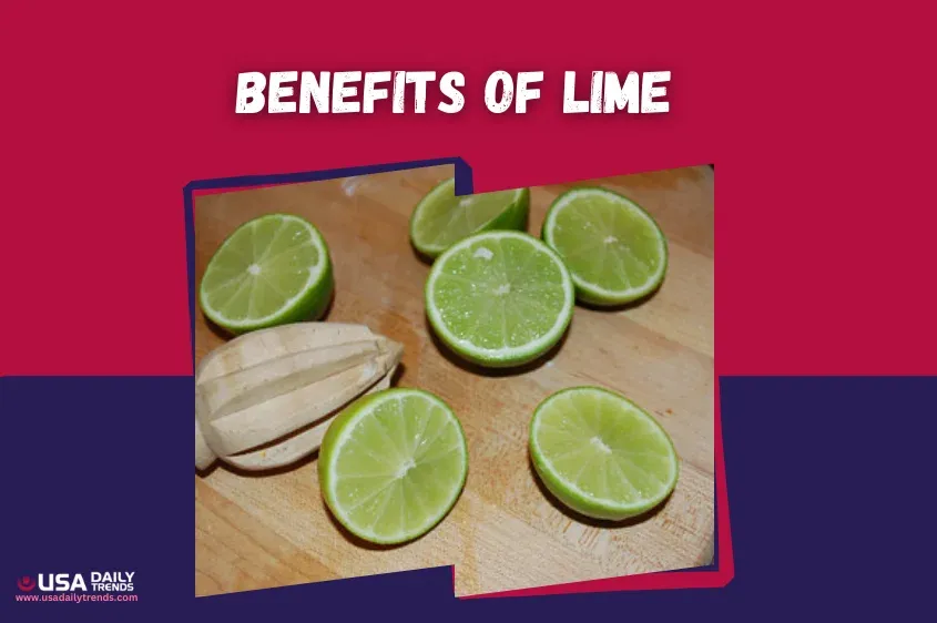 Sliced lime on a wooden background