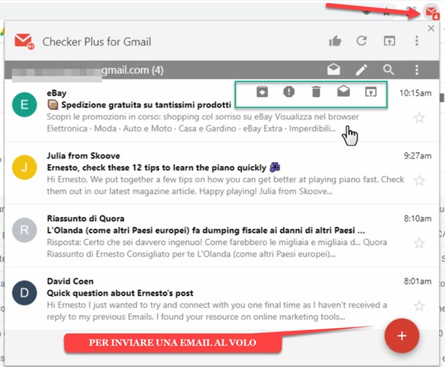 gestione delle email con checker plus for gmail