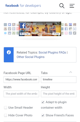 Facebook developers plugin page