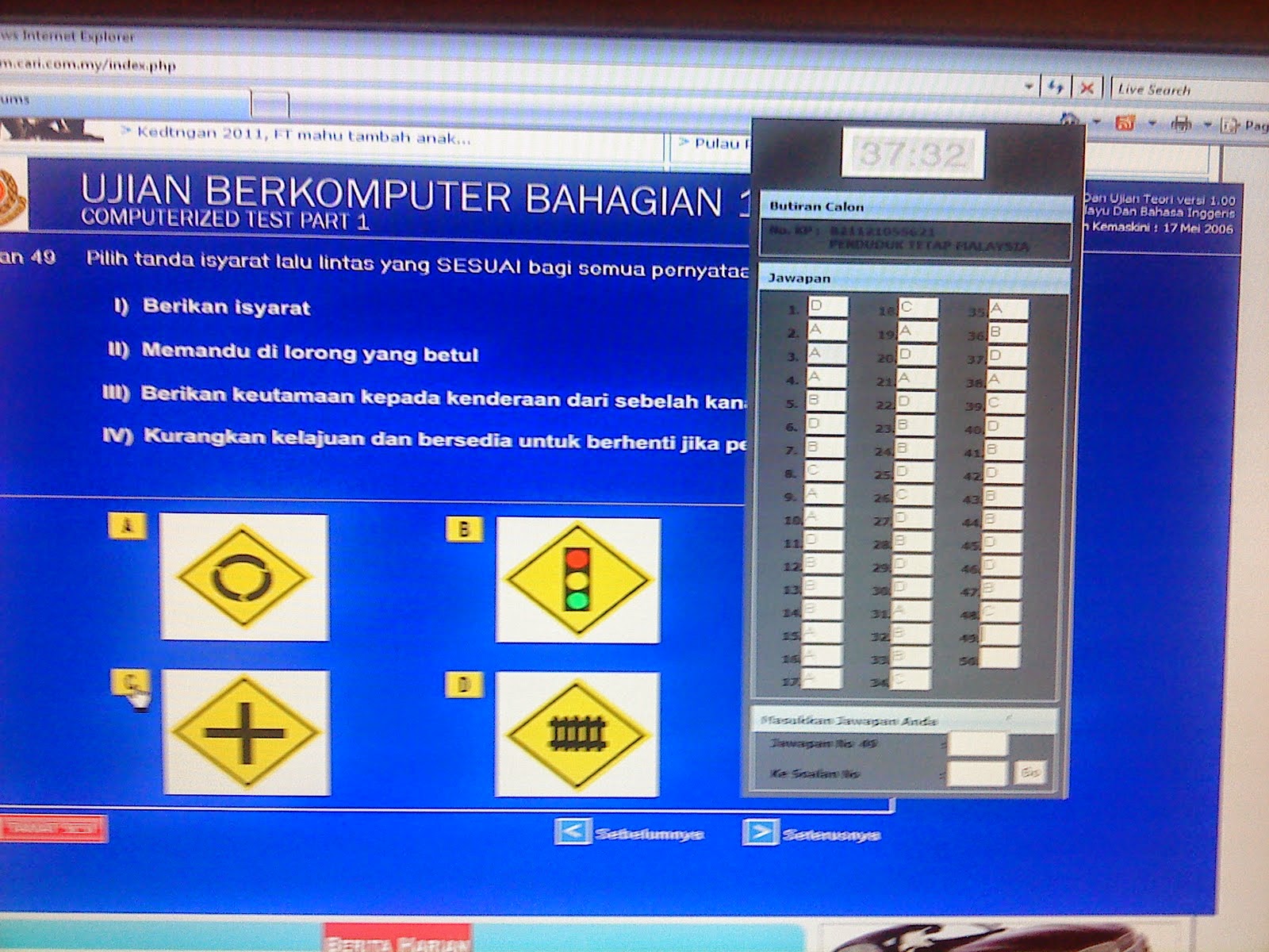 ujian komputer lesen memandu