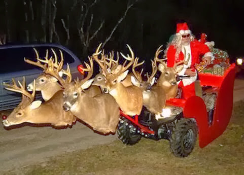 Deer Head Santa Sleigh