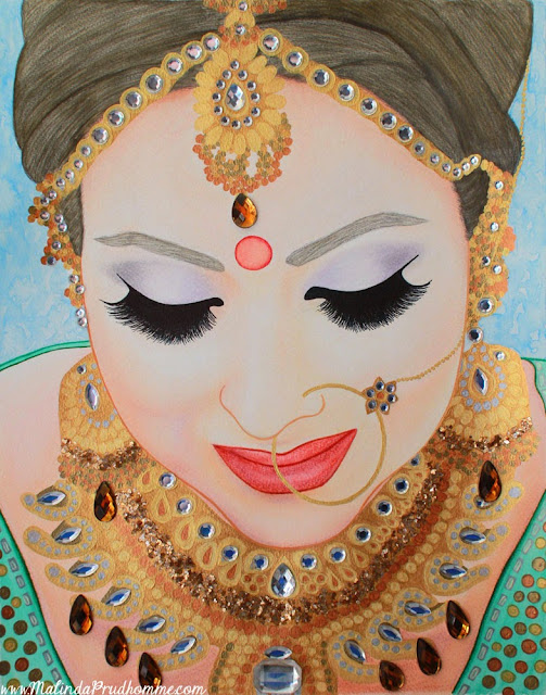 seva food bank. seva spark 2015, food bank, donated art, donation, artist donates, sikh bride, indian bride, bride, indian, sikh, charity, malinda prudhomme, portrait, beauty, portrait artist, mississauga, toronto, toronto artist, toronto portrait artist