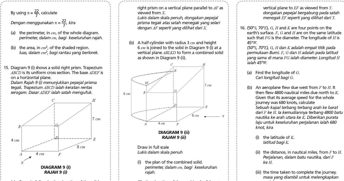 Kertas Soalan Matematik Spm Jun 2016 - u Muharram