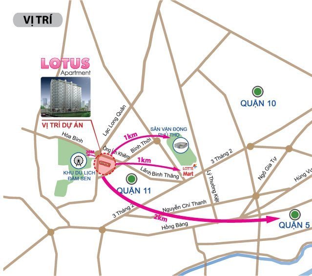 Vị trí chung cư Hoa Sen (Lotus Apartment)