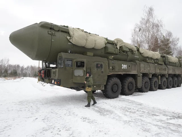 Image Attribute: File photo of APU 15U175M of RS-24 "Yars" ICBM on display for the reporters in the Teikov division/ Date: Nov 29, 2011. (Photo - Sergey Pyatakov, http://visualrian.ru/)