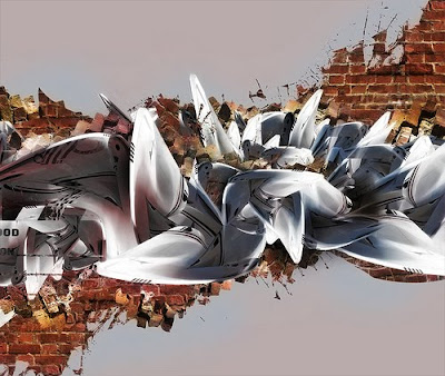 the Best 3D Arrow Alphabet Graffiti Murals. Graet3D graffiti Design.