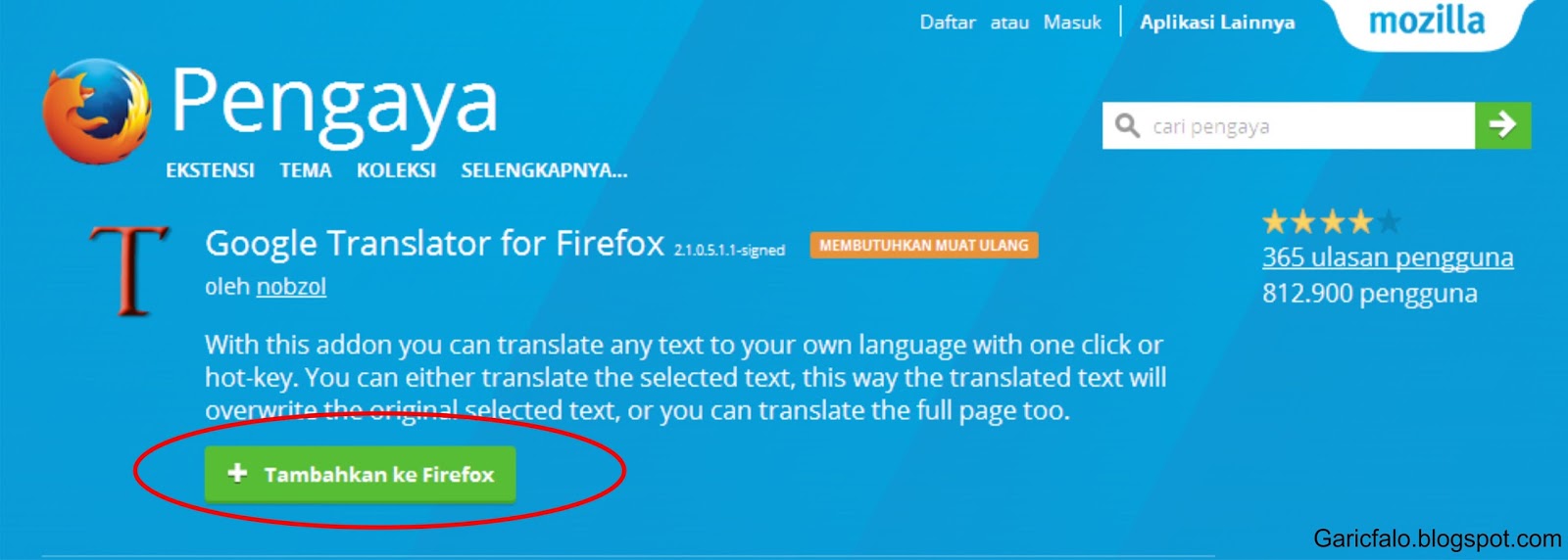 Cara Mudah Terjemah Halaman Situs di Mozilla Firefox 