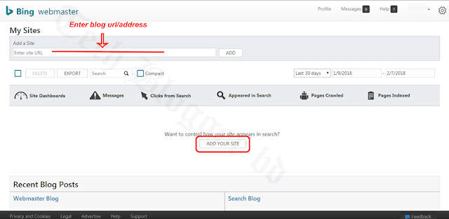 Add site to Bing Webmaster Tools and Yahoo Search