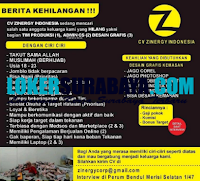 Loker Surabaya di CV. Zinergy Indonesia September 2020