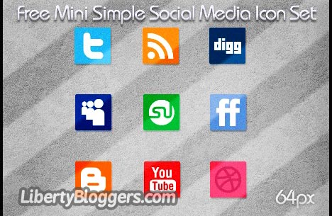 Free Mini Simple Social Media Icon Set