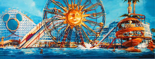 Paradise Pier Sun Wheel Concept Art Disney California Adventure