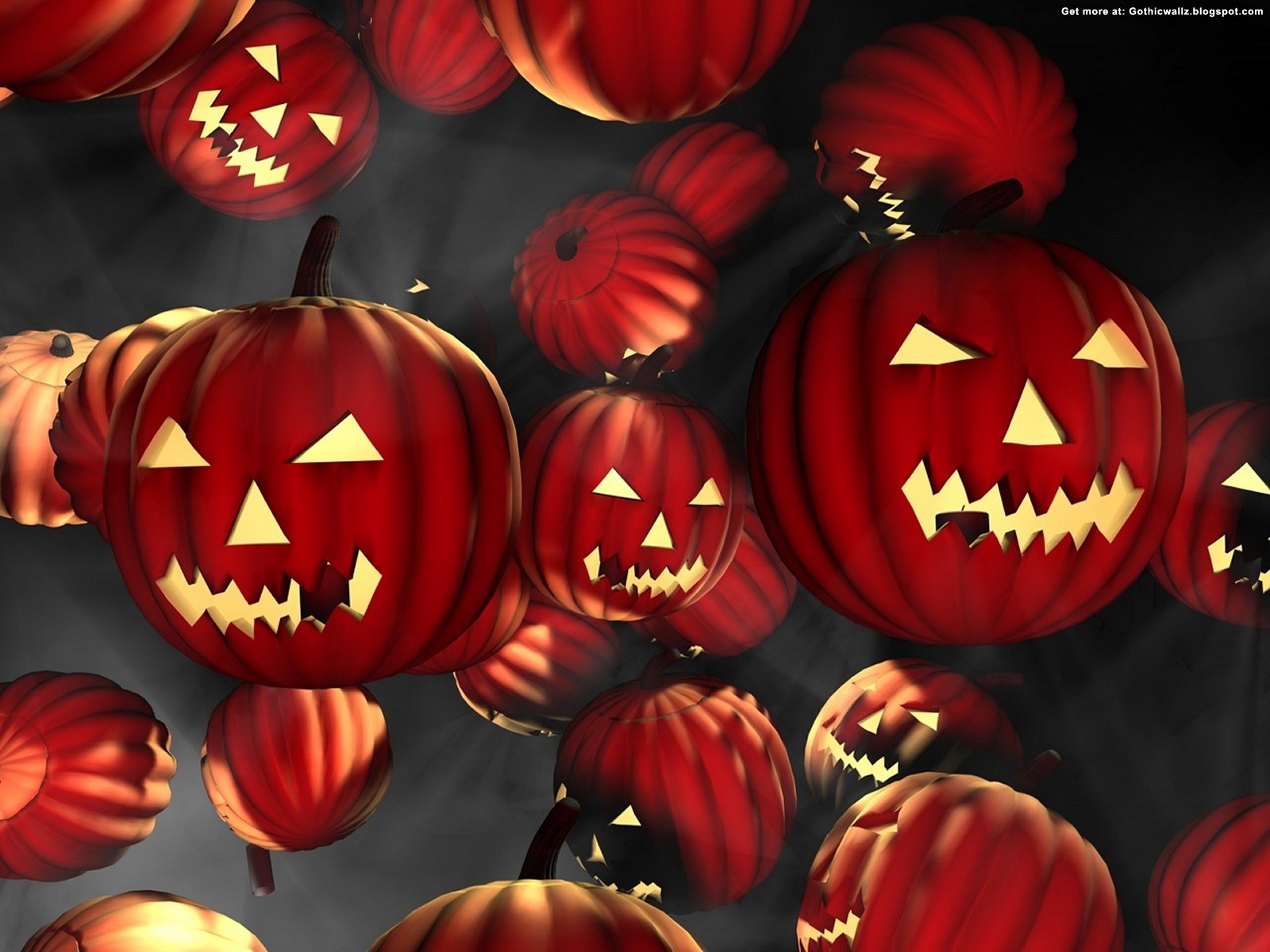 red halloween pumpkins | Gothic Wallpaper Download