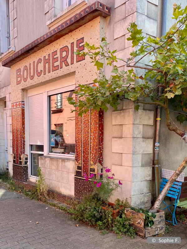 Devanture mosaïque Boucherie, Rezé