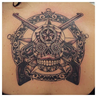 Sugar Skull Tattoo with Guns