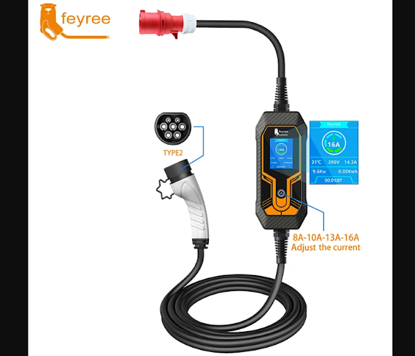 Portable EV Charger with power of 11 kW