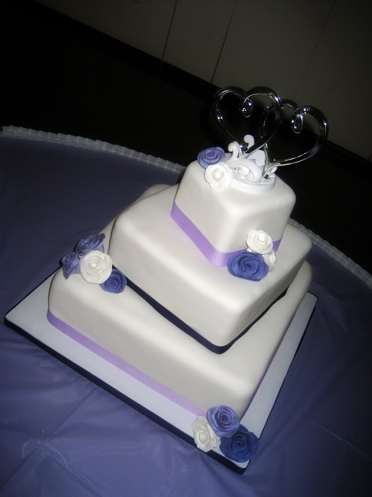 square wedding cake images Purple Square Wedding Cake