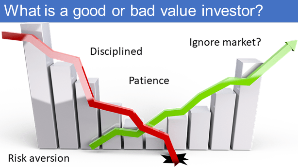 What differentiates between a good or bad value investor