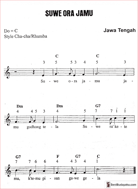 lirik dan not angka lagu suwe ora jamu