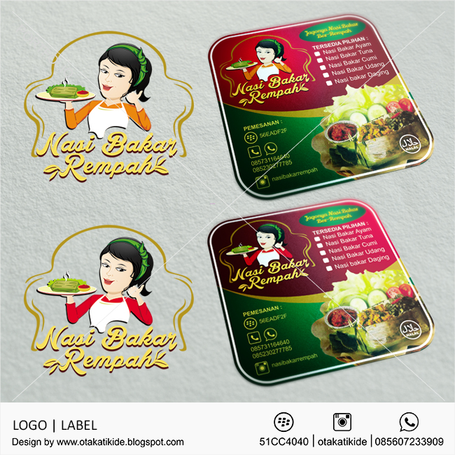 Label Produk Nasi Bakar Rempahjasa desain  kemasan produk 