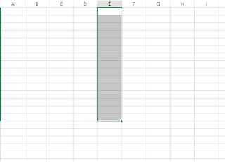 Column in excel worksheet