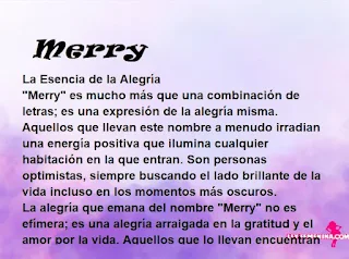 ▷ Significado del nombre Merry