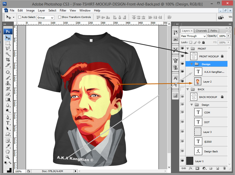 Download Download Gratis! Mockup T-Shirt/Kaos Front-Back ( Depan - Belakang ) #PHOTOSHOP | Kang Rian [ on ...